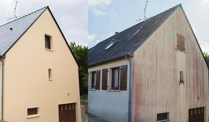 Ravalement de façade d'une maison : avant et après
